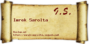 Imrek Sarolta névjegykártya